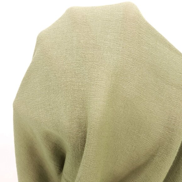 9Seed Long Shirt Dress Maxi Button Up Semi Sheer Medium Green Collard Made USA - Picture 12 of 14